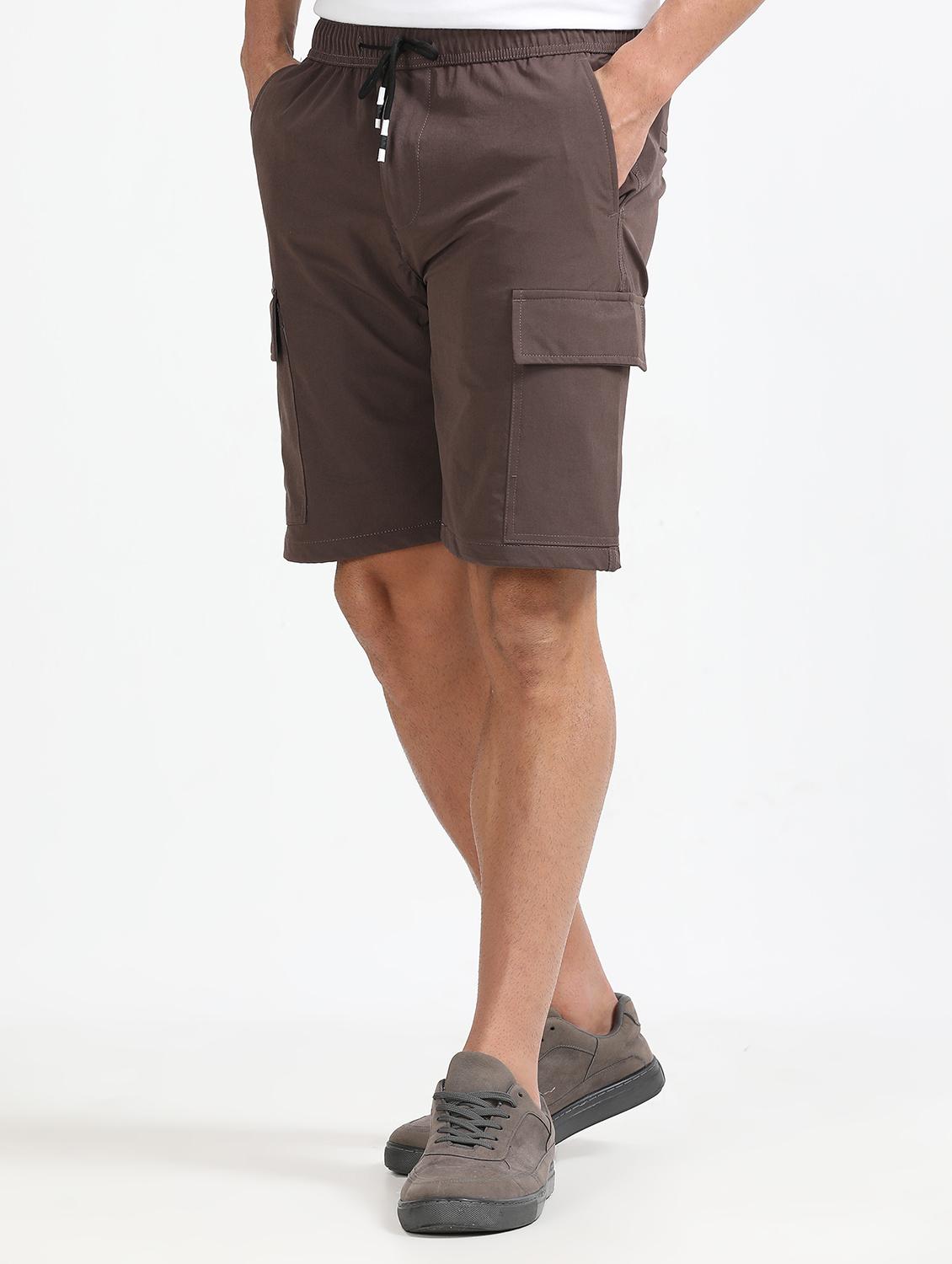 men solid mid rise regular fit cargo shorts - 22052648 -  Standard Image - 1