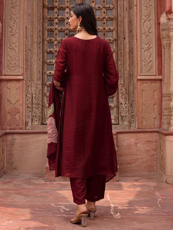 women embroidered long sleeve kurta pant with dupatta set - 22052723 - Standard Image - 1