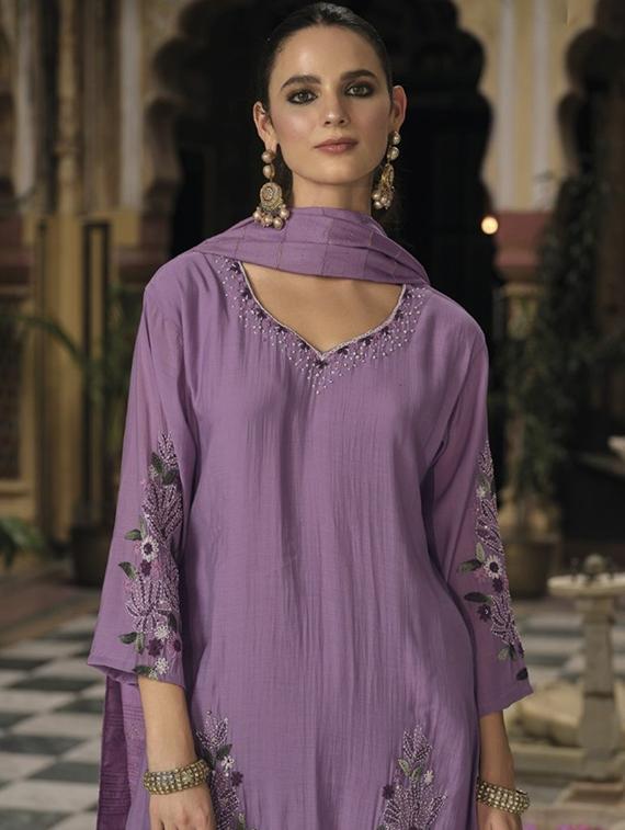women three quarter sleeve kurta pant with dupatta set - 22052731 - Standard Image - 1