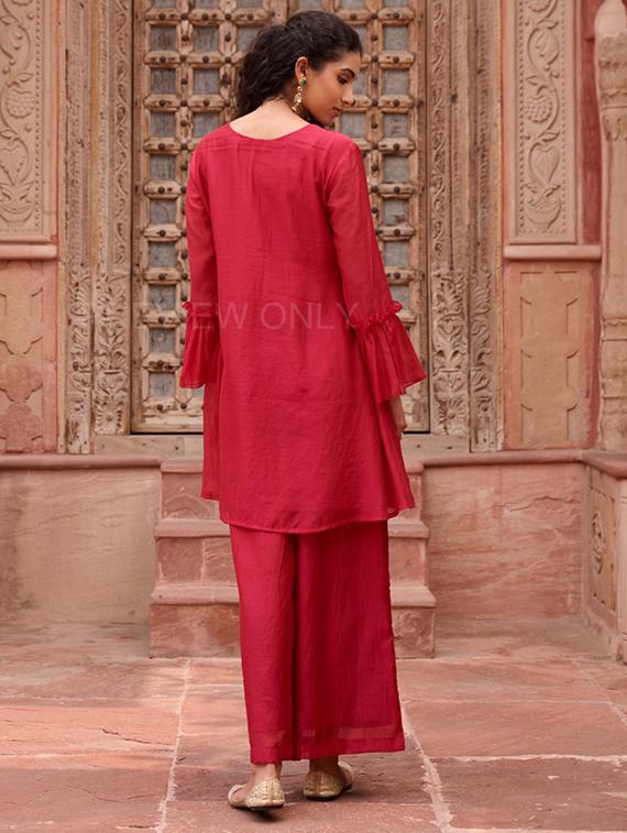 women embroidered long sleeve kurta palazzo with dupatta set - 22052735 - Standard Image - 4