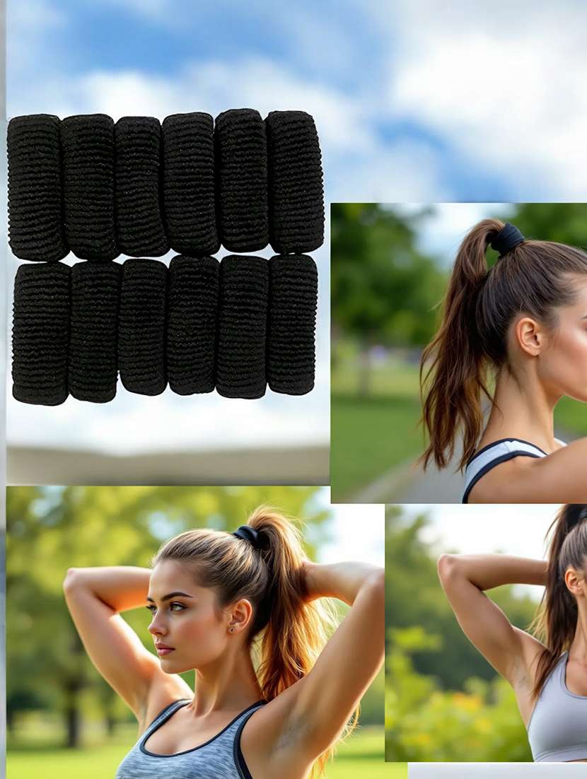 set of black solid rubber bands - 22052761 -  Standard Image - 1