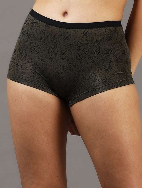 women printed mid rise boy shorts