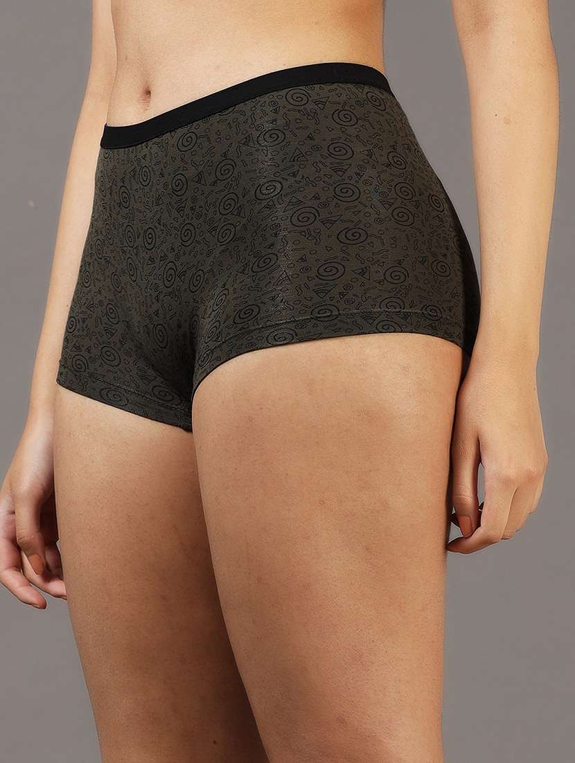 women printed mid rise boy shorts - 22052871 -  Standard Image - 1