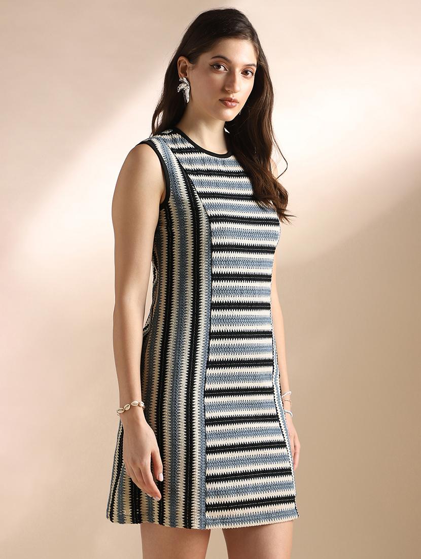 women self designed sleeveless crochet sheath dress - 22052957 - Zoom Image - 0