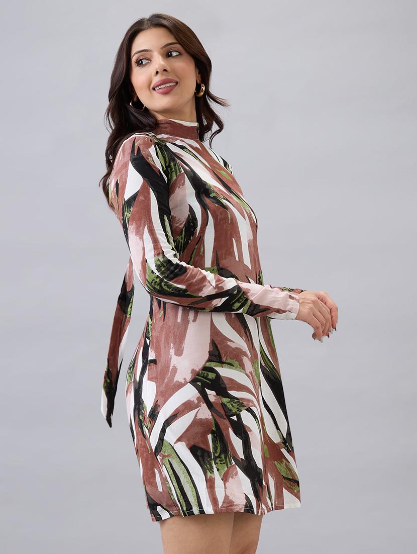 women printed long sleeve sheath dress - 22052961 - Standard Image - 1