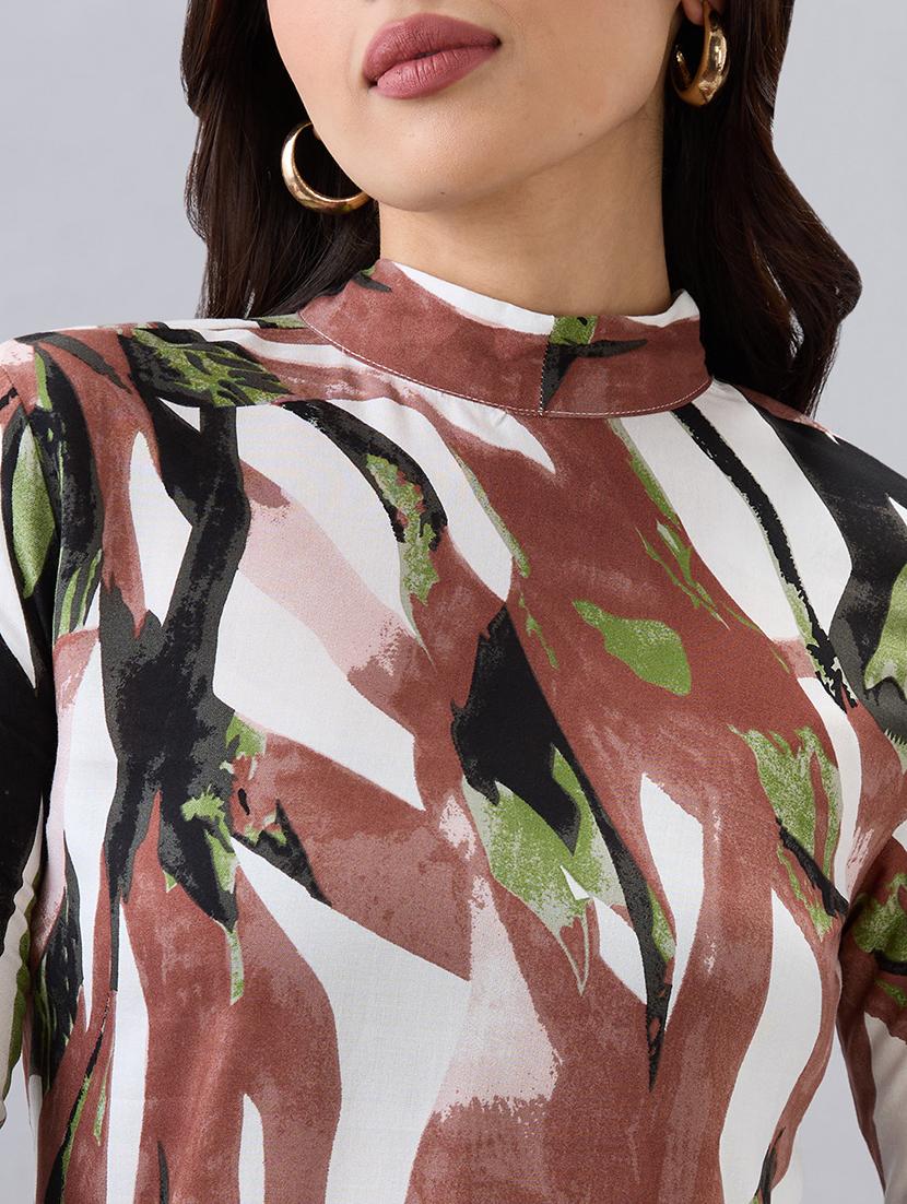 women printed long sleeve sheath dress - 22052961 - Standard Image - 4