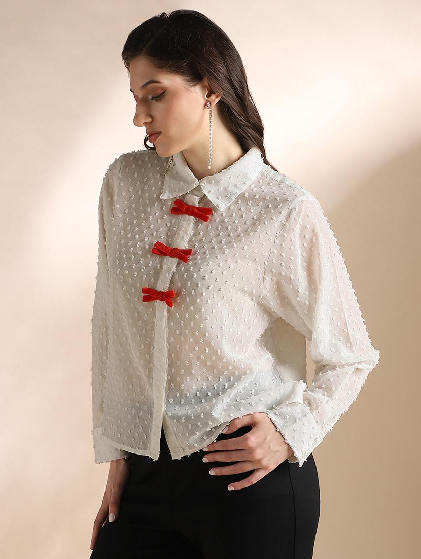 women self designed collared long sleeve shirt - 22052979 -  Standard Image - 1