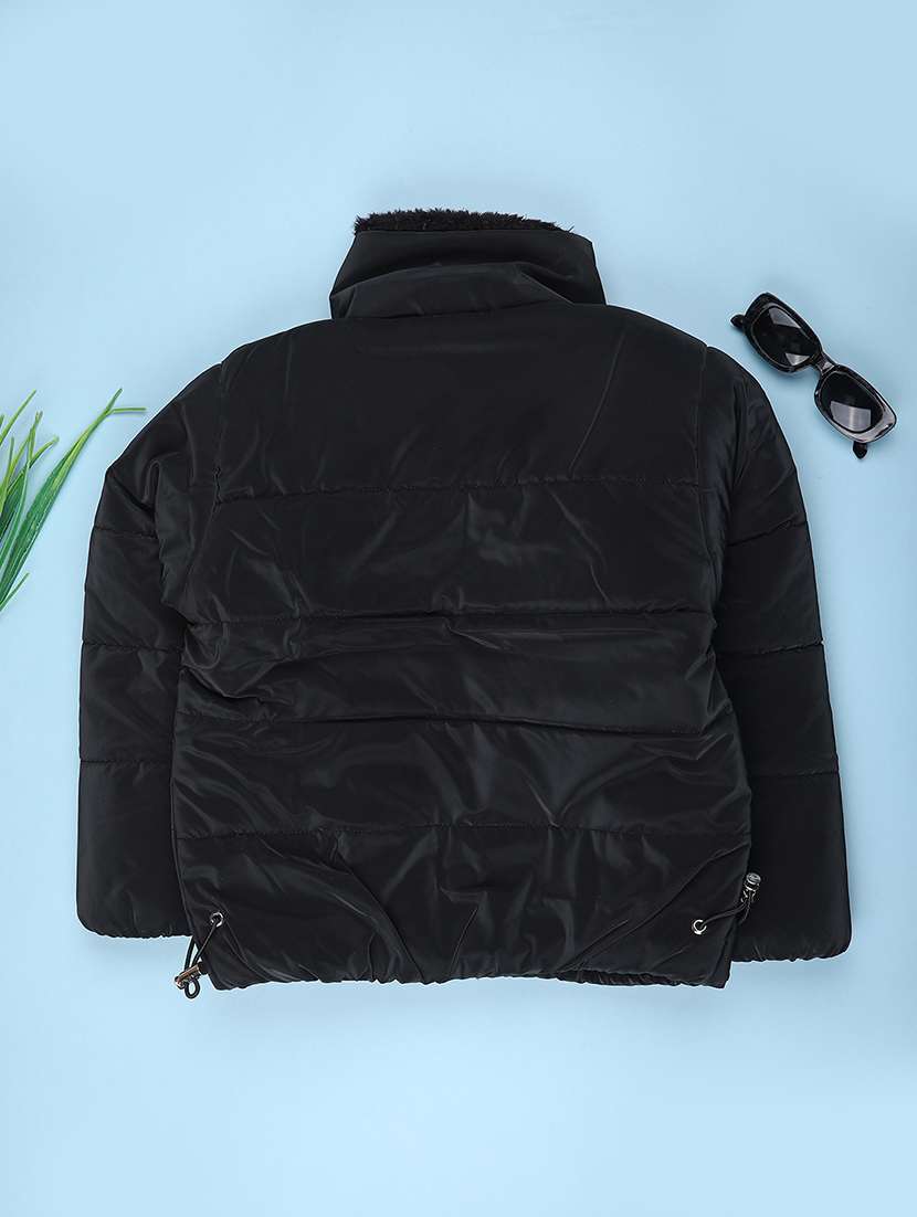 kids solid long sleeve quilted jacket - 22053181 -  Standard Image - 1