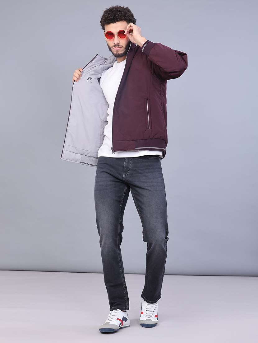 men solid long sleeve reversible bomber jacket - 22053243 -  Standard Image - 4