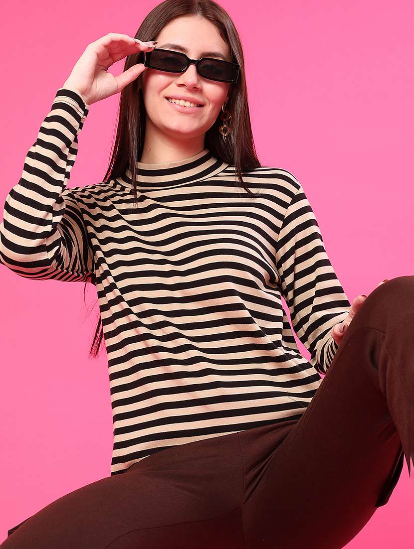 women striped long sleeve t-shirt