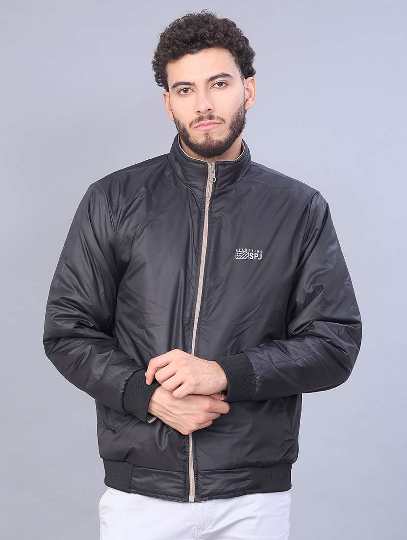 men solid long sleeve regualr fit reversible casual jacket - 22053351 -  Standard Image - 1