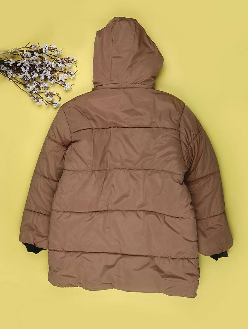 boys solid long sleeve hooded quilted jacket - 22053432 -  Standard Image - 1