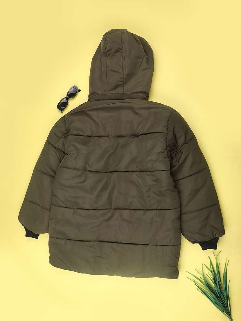 boys solid long sleeve hooded quilted jacket - 22053433 -  Standard Image - 1