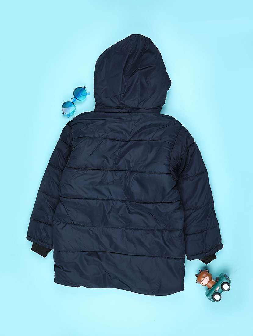 boys solid long sleeve hooded quilted jacket - 22053448 -  Standard Image - 1