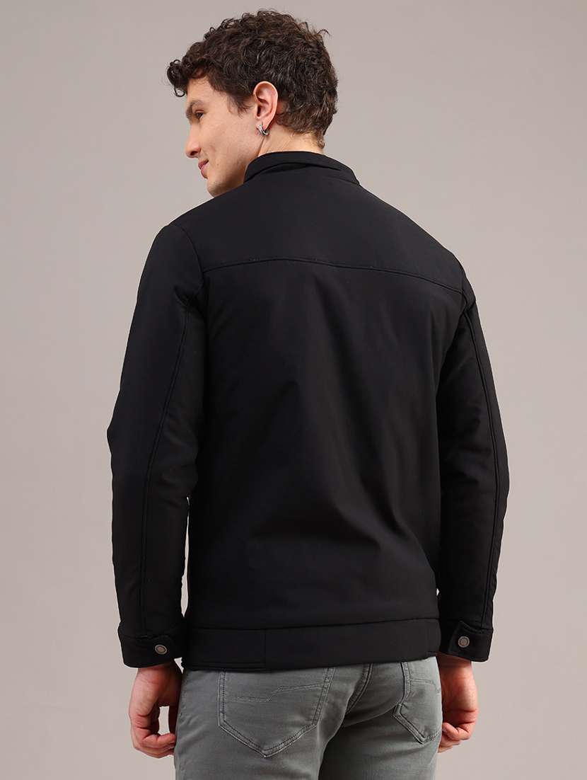 men solid long sleeve insulator bomber jacket - 22053469 -  Standard Image - 4