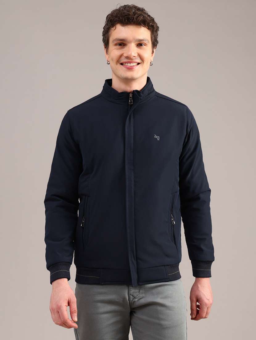 men solid long sleeve insulator bomber jacket - 22053508 -  Standard Image - 1