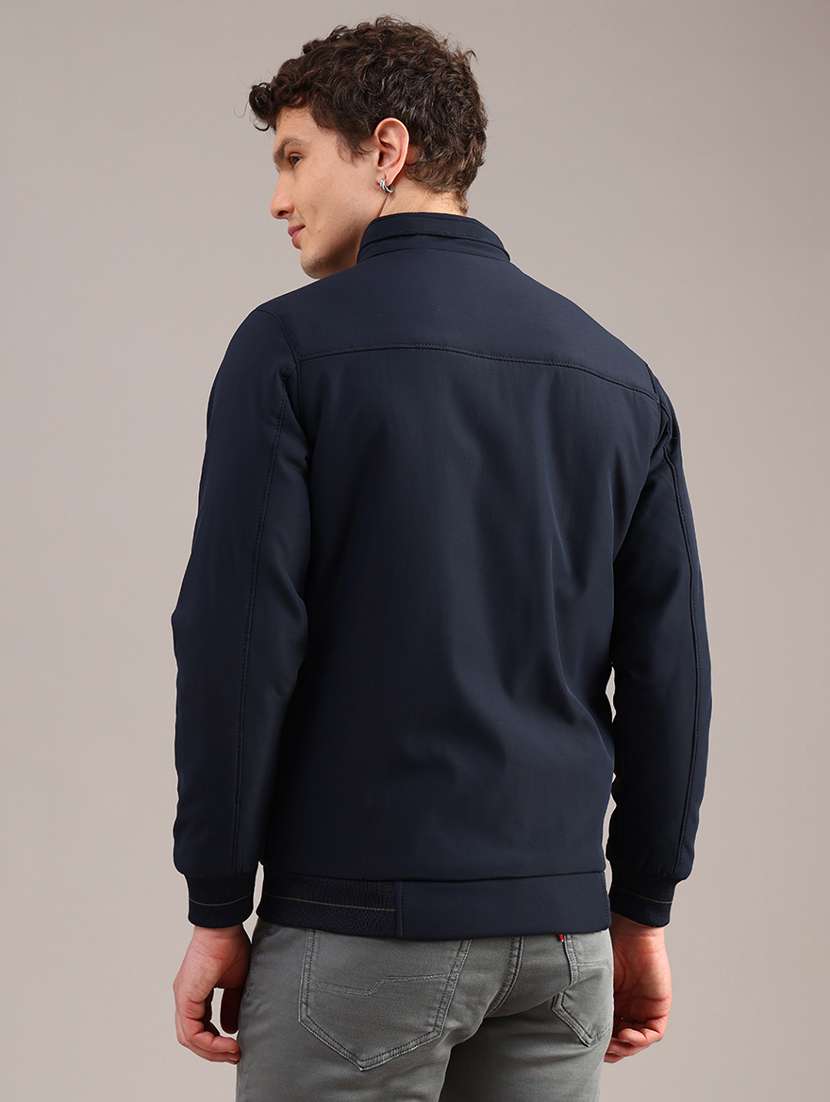 men solid long sleeve insulator bomber jacket - 22053508 -  Standard Image - 4