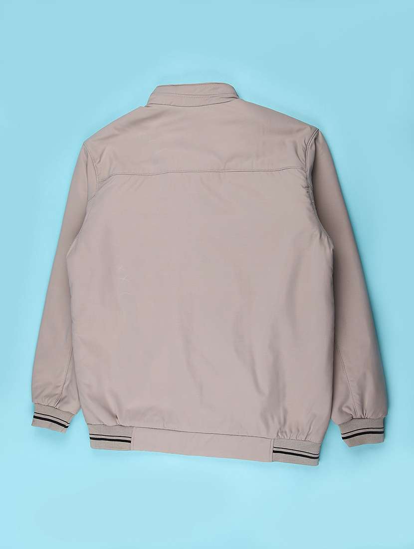 men solid stand collar long sleeve casual jacket - 22053510 -  Standard Image - 1