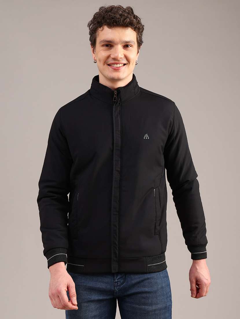 men solid long sleeve insulator bomber jacket - 22053511 -  Standard Image - 1