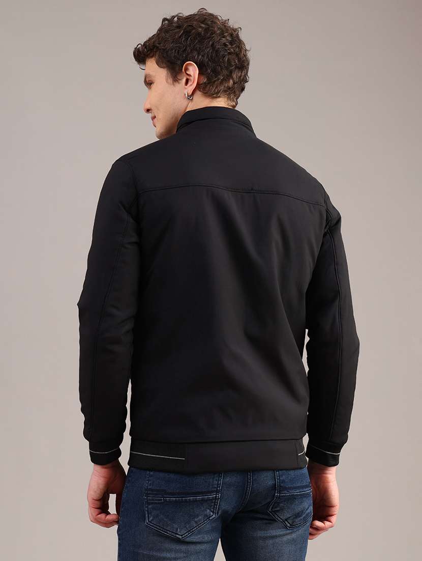 men solid long sleeve insulator bomber jacket - 22053511 -  Standard Image - 4