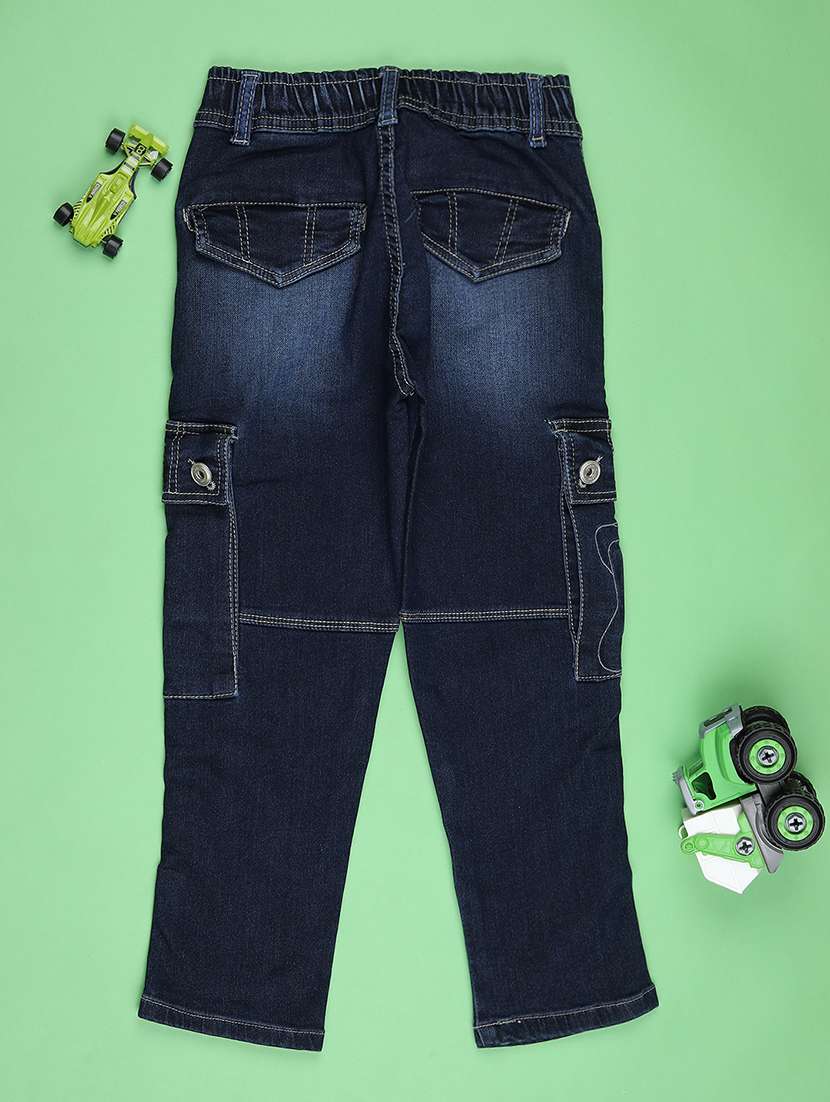 boys solid mid rise regular fit cargo - 22053516 -  Standard Image - 1