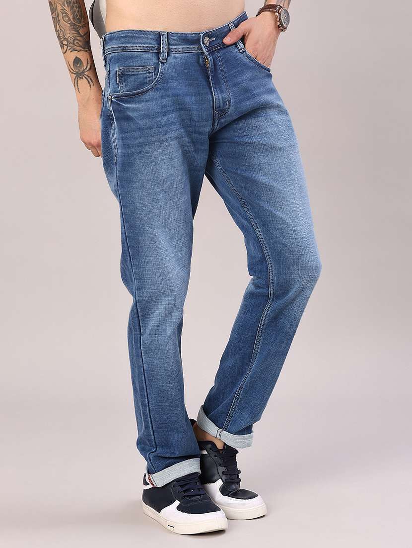 men washed mid rise full length jeans - 22053545 -  Standard Image - 1
