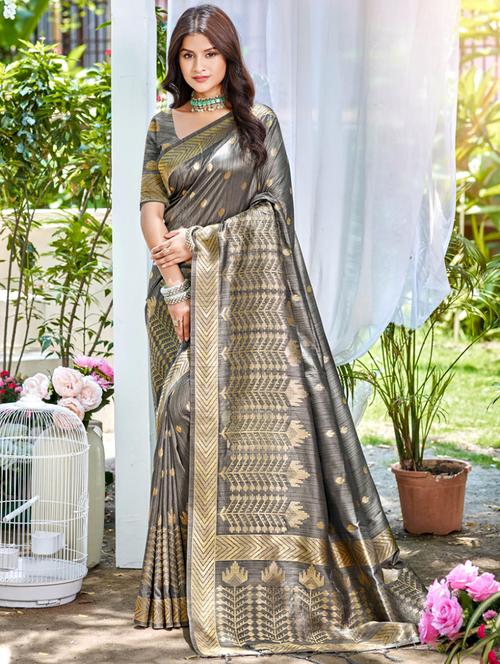 women self design tussar saree with blouse - 22053675 - Standard Image - 0