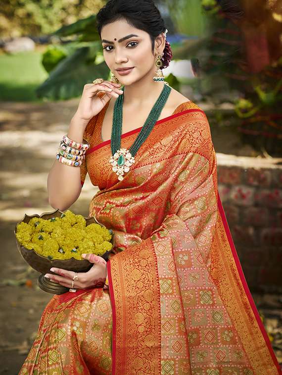 women self design bordered saree with blouse - 22053698 -  Standard Image - 1