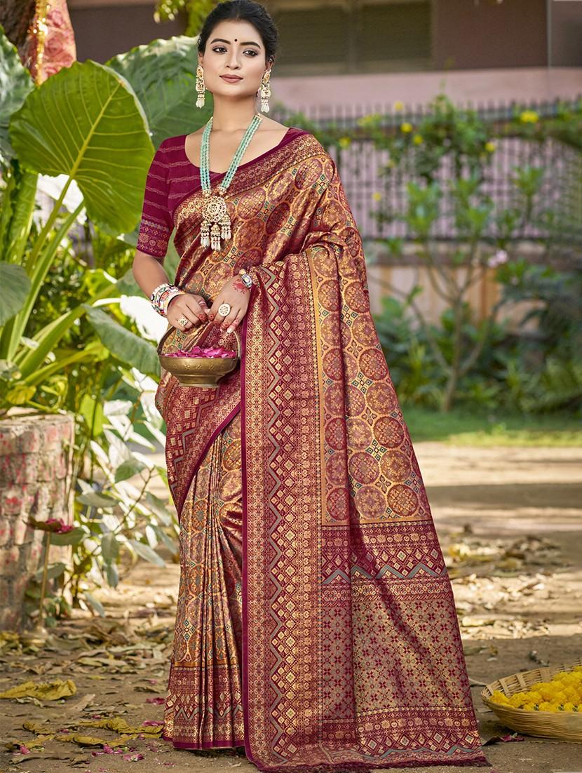 women self design banarasi saree with blouse - 22053703 - Zoom Image - 0