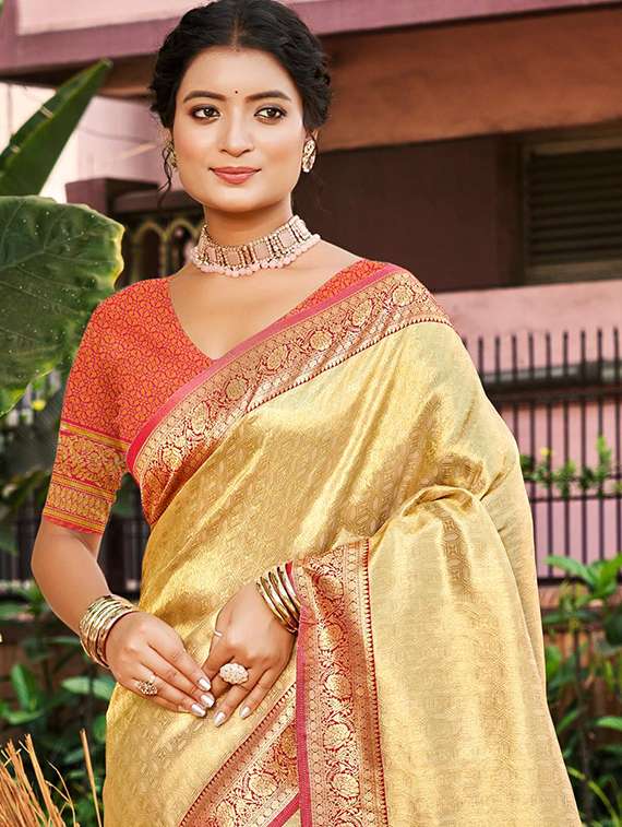 women self design kanjivaram saree with blouse - 22053710 -  Standard Image - 1