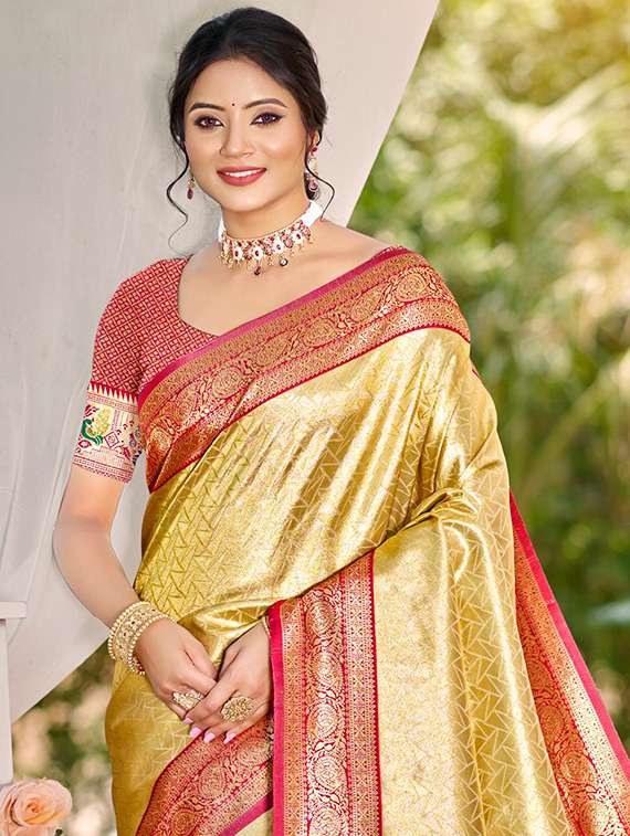 women self design kanjivaram saree with blouse - 22053719 -  Standard Image - 1