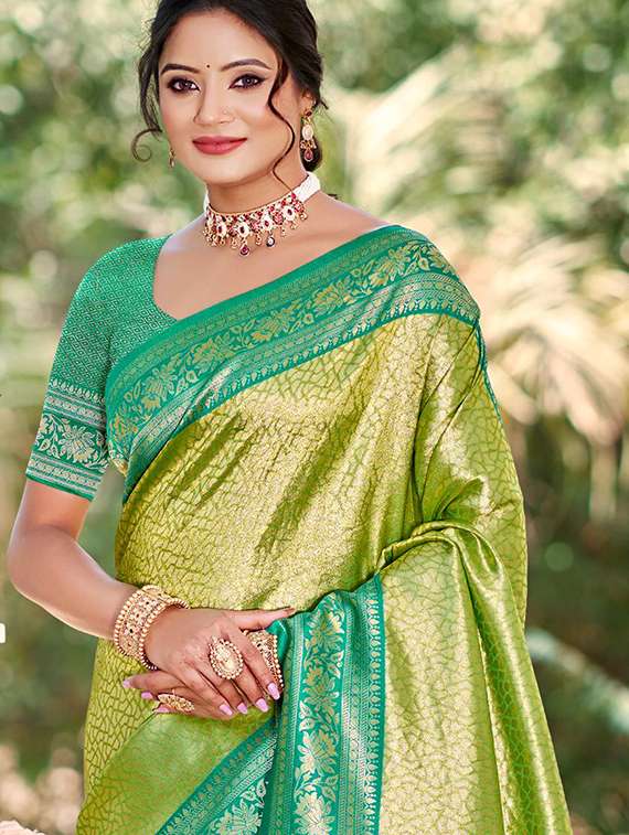women self design kanjivaram saree with blouse - 22053721 -  Standard Image - 1