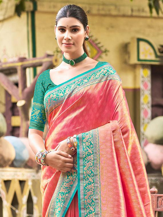 women self design kanjivaram saree with blouse - 22053729 -  Standard Image - 1