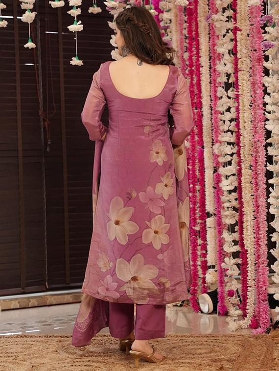 coral silk straight kurta - 22053792 - Standard Image - 4