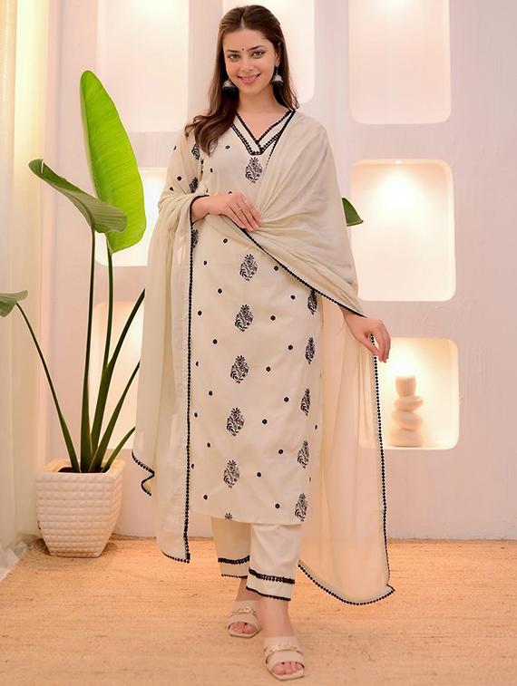 cream rayon straight kurta - 22053795 - Standard Image - 1