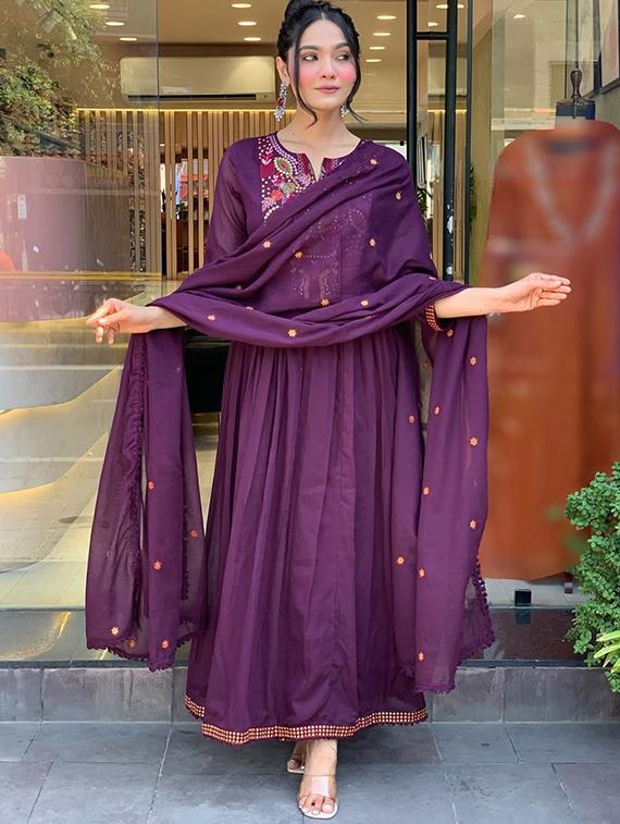 purple viscose straight kurta - 22053796 - Standard Image - 4
