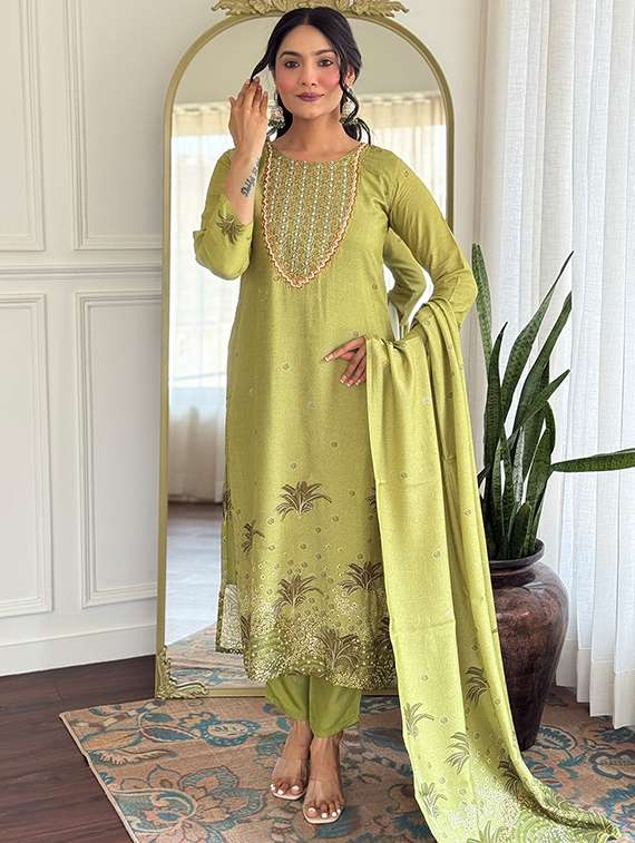 sea green silk blend straight kurta - 22053801 - Standard Image - 1