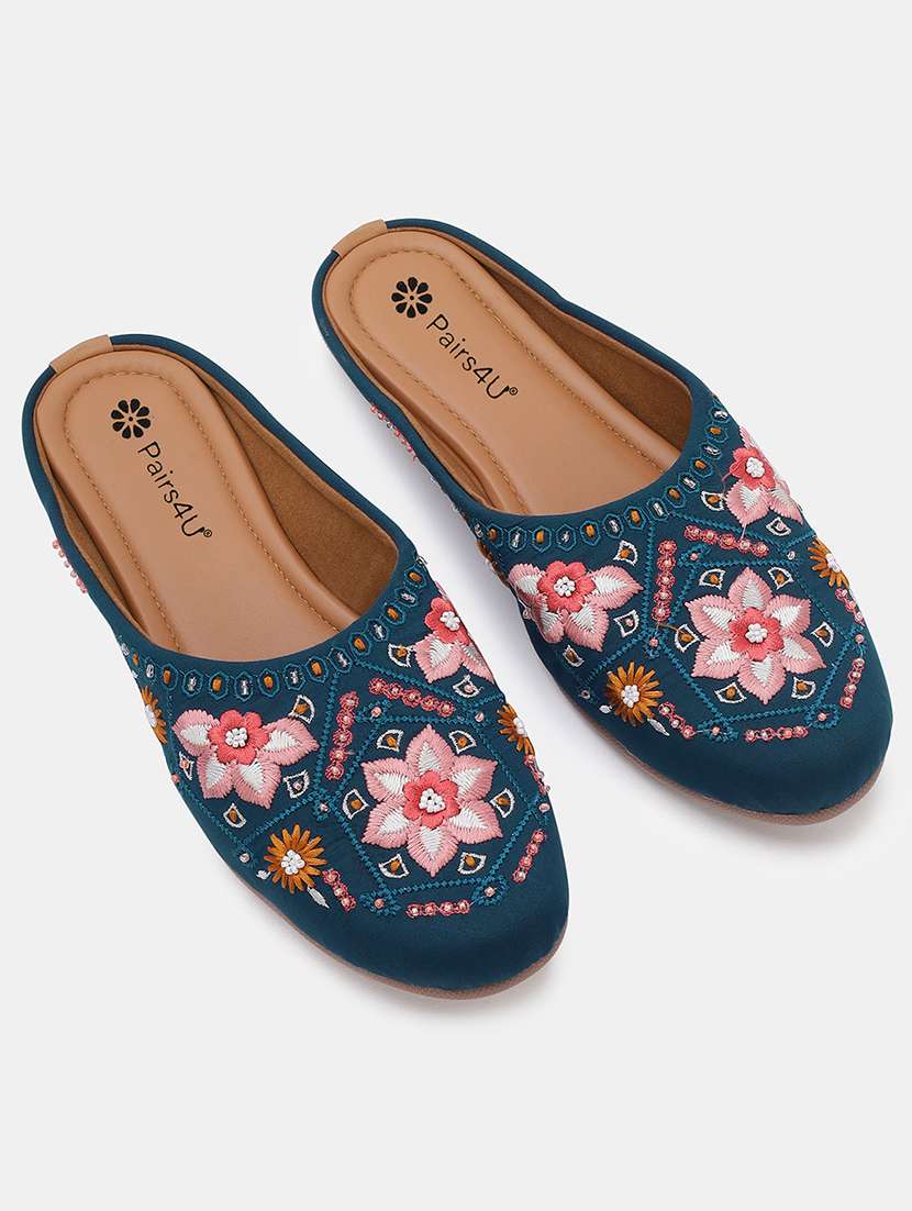 women embroidered slip on juti - 22053830 - Standard Image - 1