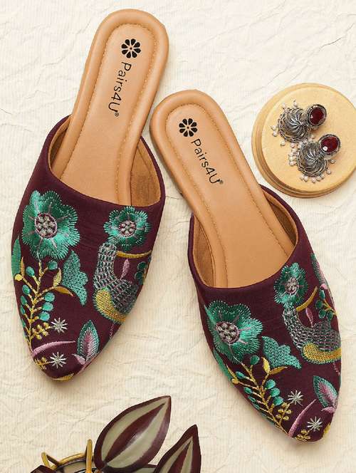 women embroidered slip on juti - 22053834 -  Standard Image - 0
