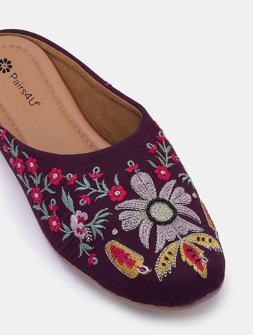 women embroidered slip on juti - 22053840 - Standard Image - 4