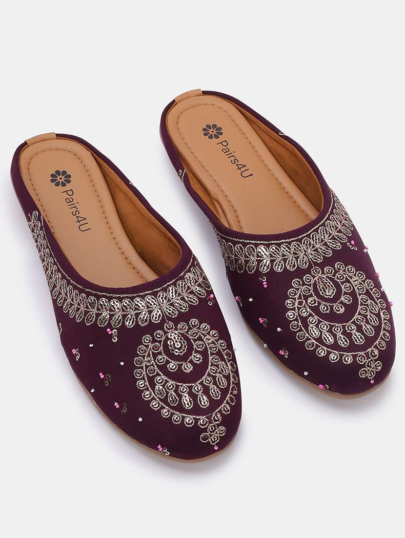 women embroidered slip on juti - 22053853 - Standard Image - 1