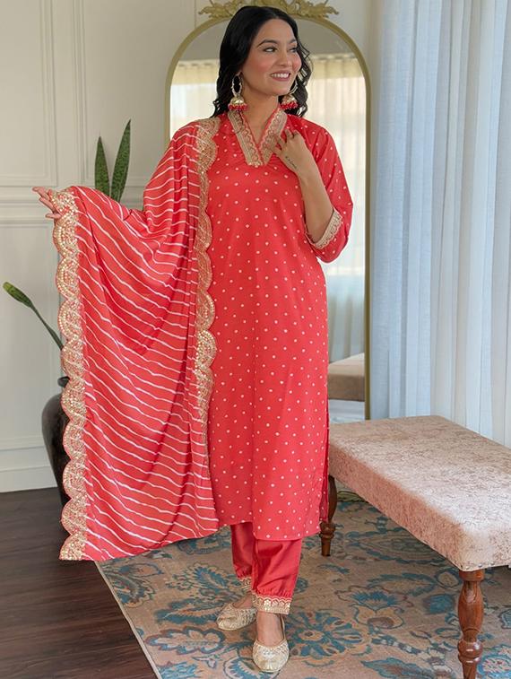 red silk blend straight kurta - 22053863 - Standard Image - 1