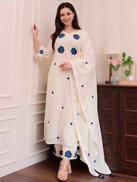 cream rayon straight kurta - 22053868 -  Standard Image - 1