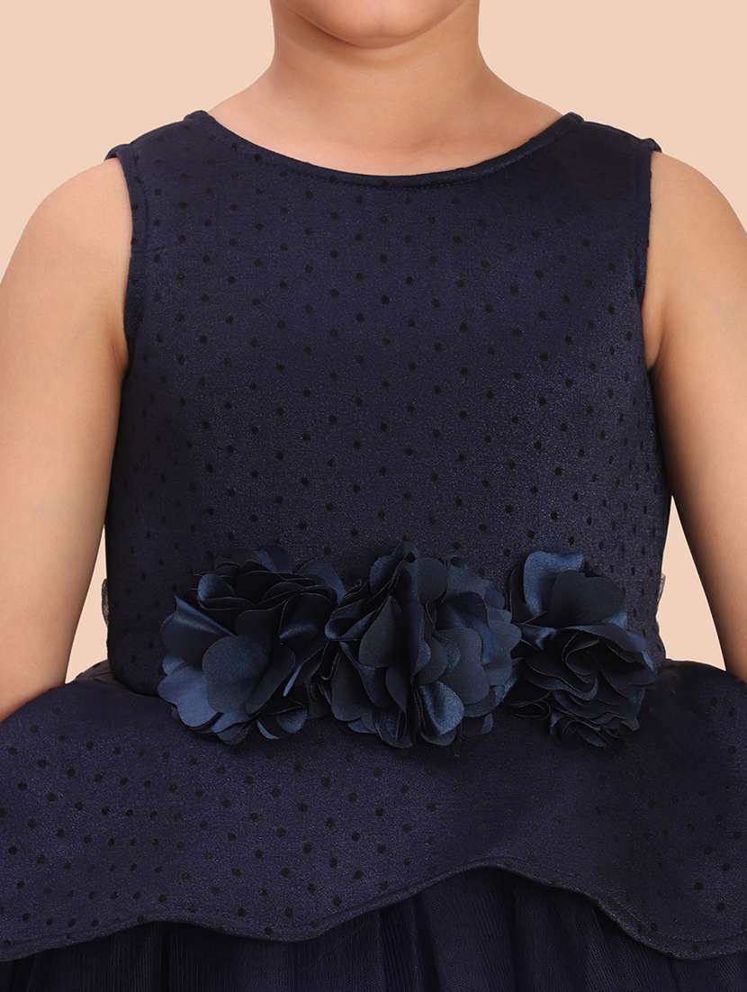 girls self designed sleeve round neck gown - 22053888 -  Standard Image - 4