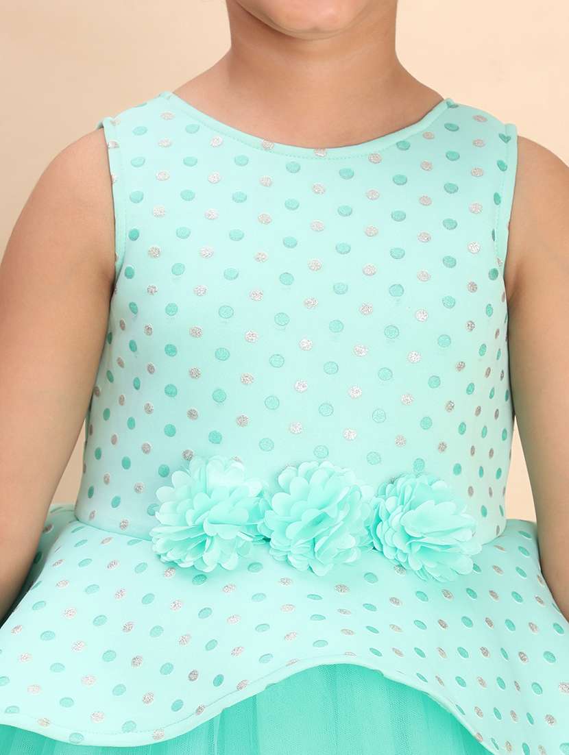 girls self designed sleeve round neck gown - 22053891 -  Standard Image - 4