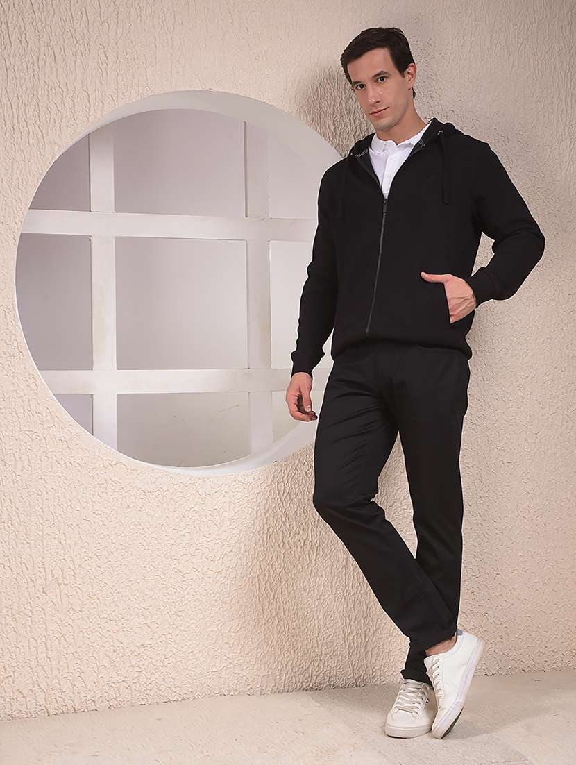 men solid long sleeve hooded sweatshirt - 22053932 -  Standard Image - 4