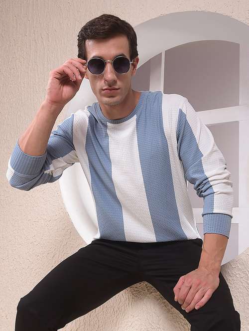 men striped long sleeve regular fit sweatshirt - 22053938 - Standard Image - 0