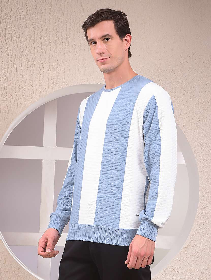 men striped long sleeve regular fit sweatshirt - 22053938 - Standard Image - 1