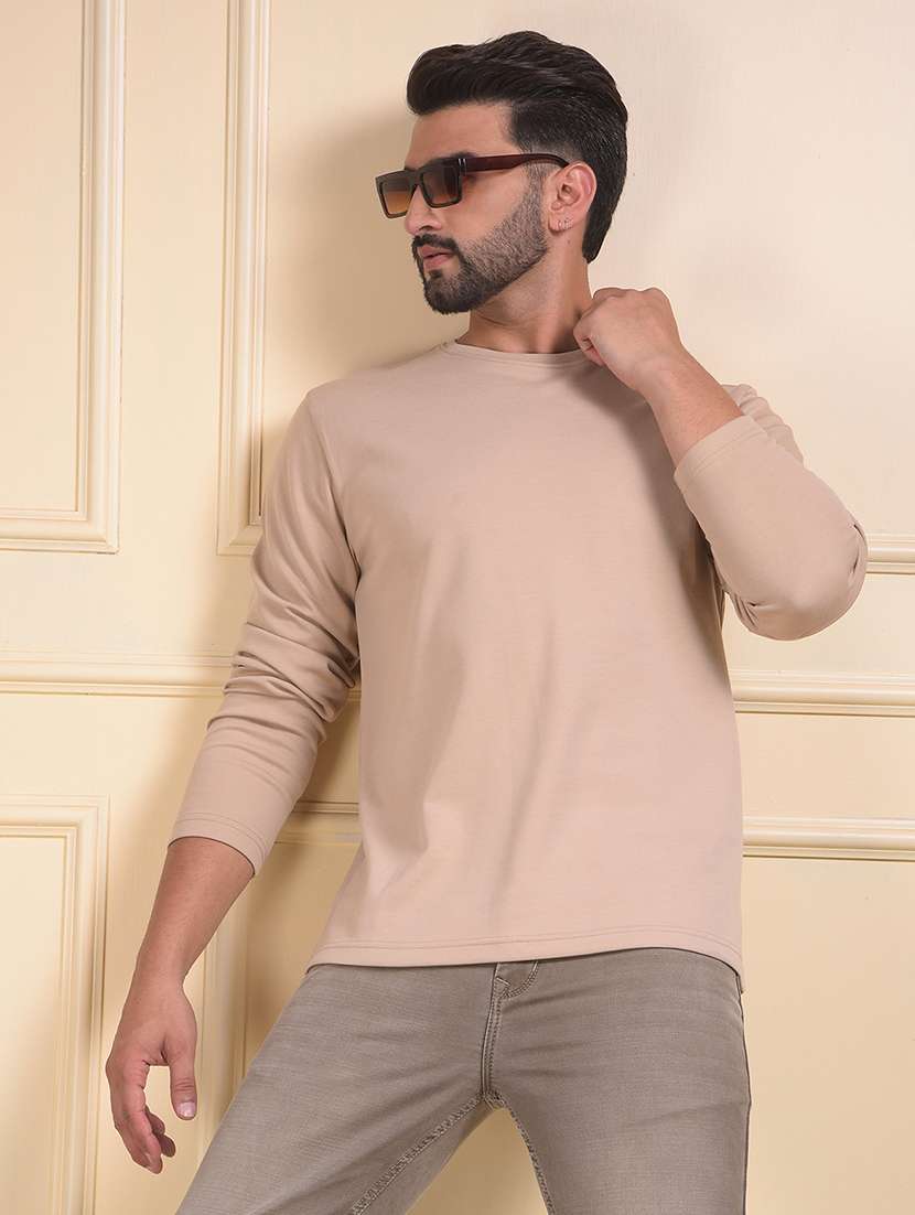 men solid long sleeve regular fit sweatshirt