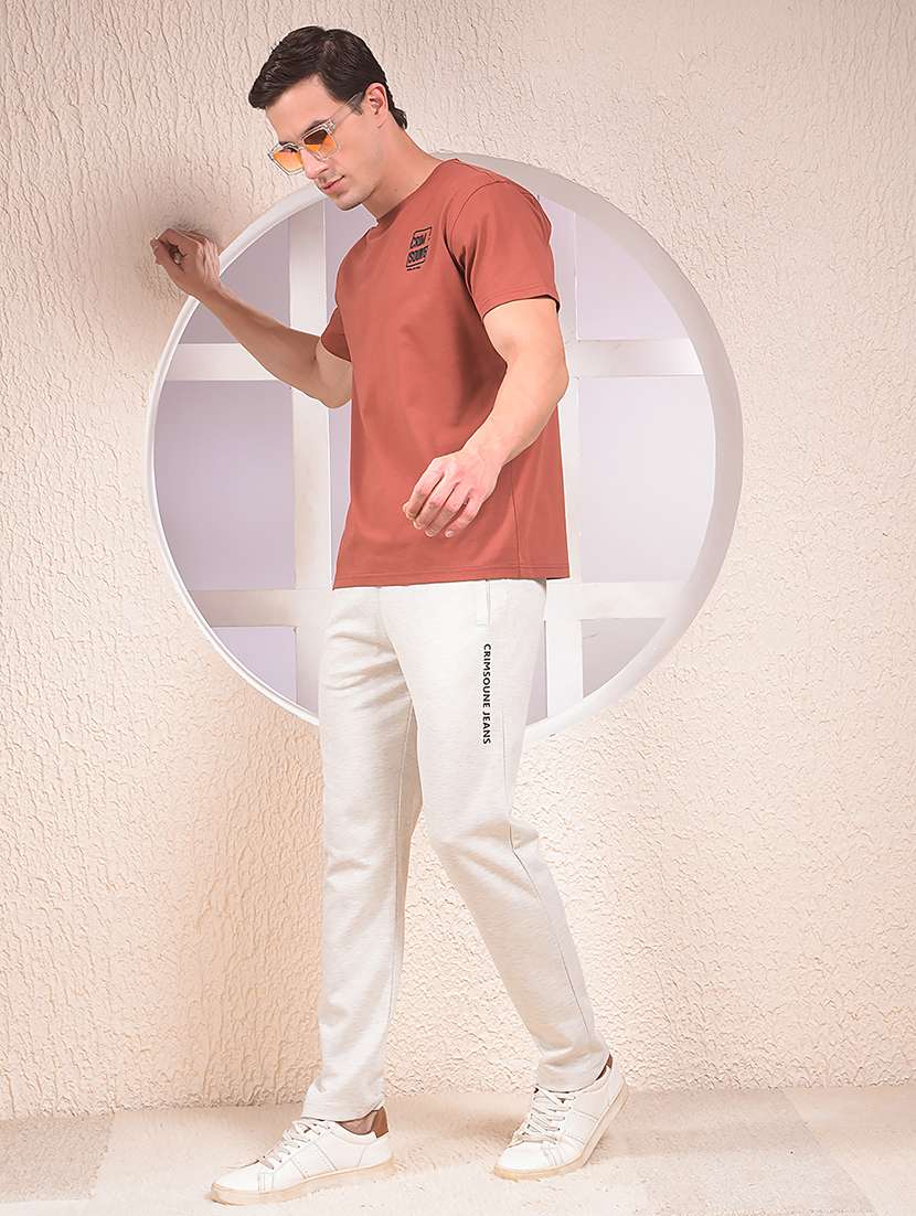 men solid mid rise full length track pant - 22053979 - Standard Image - 4